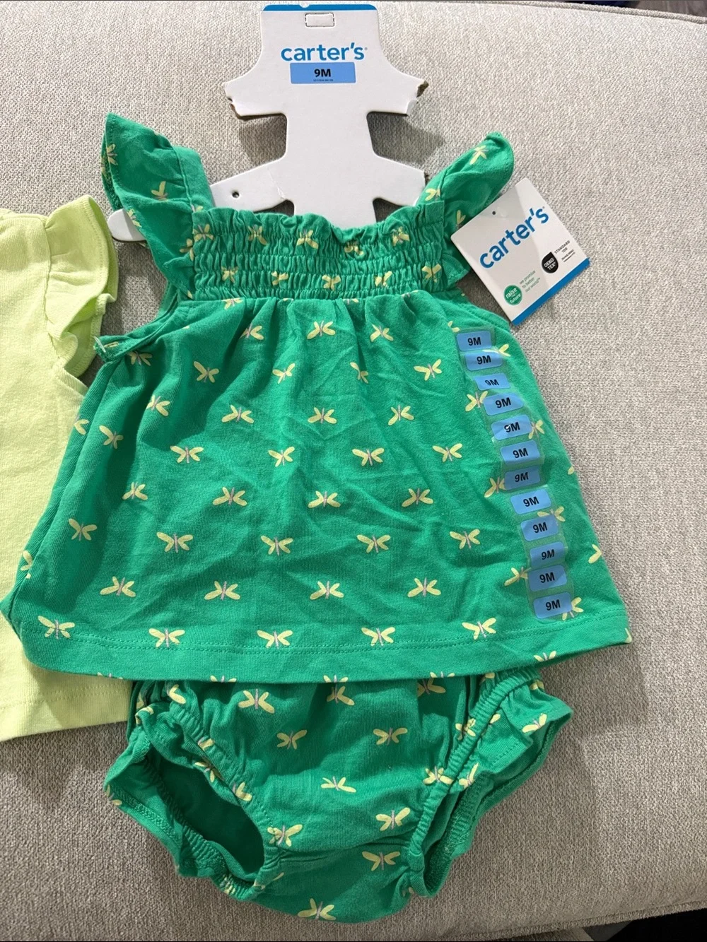 Baby Girl Carter's 3-Piece Butterfly Shorts & Tops Set 9 months